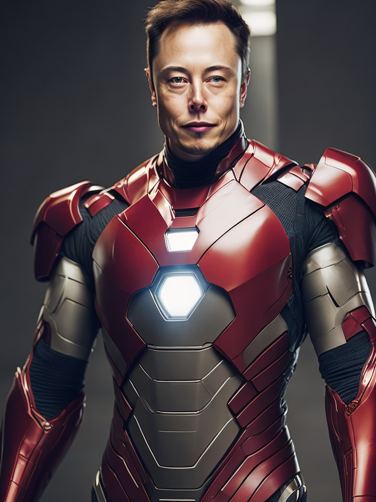 Premium Free ai Images elon musk in the iron man suit from the marvel