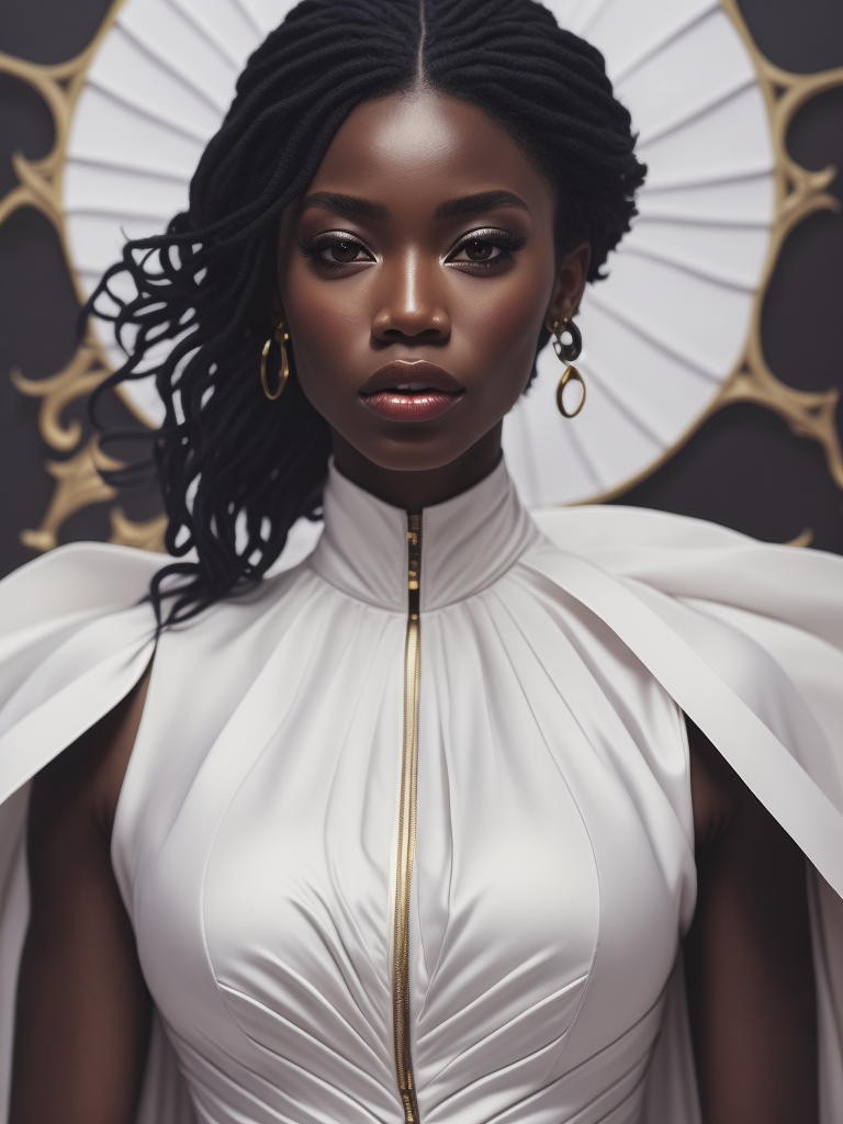 Premium AI Image  Black woman with long white hair wearing suit