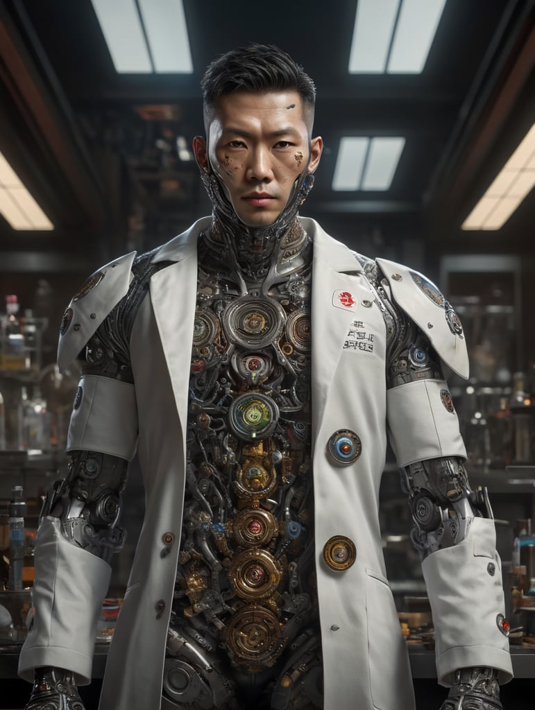 Lumenor AI Image Generation japanese in lab coat
