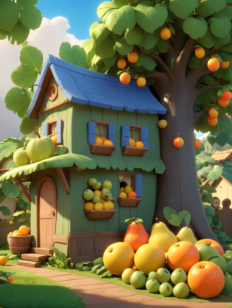 Premium Free ai Images fruit house
