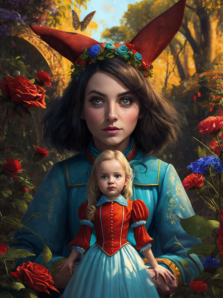 Lumenor AI Image Generation - alice in wonderland vivid colors wide ...