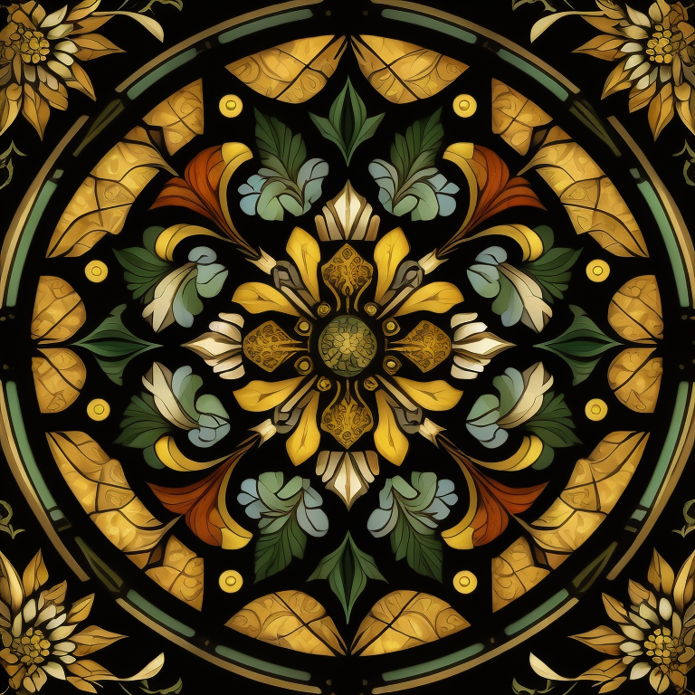 Lumenor AI Image Generation floral stained glass pattern design art