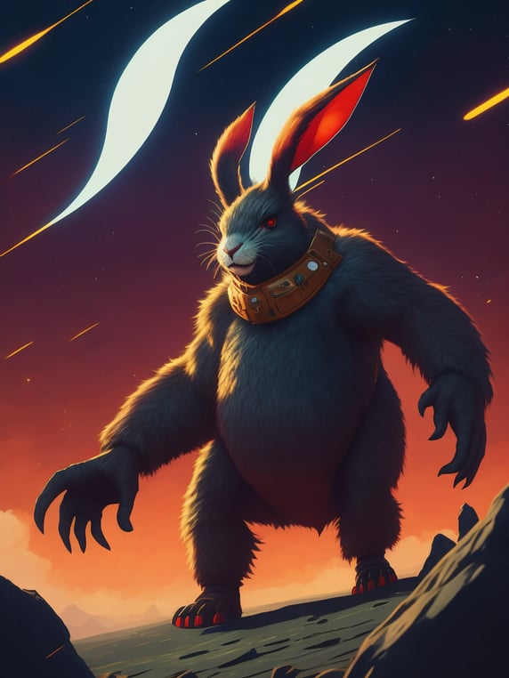 Premium Free ai Images | photo of rabit monster in the space style of ...