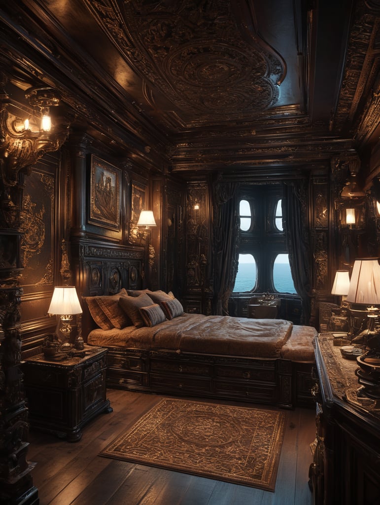 Premium Free ai Images ship bedroom