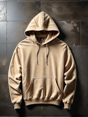 Premium Free ai Images | drop shoulder beige vintage washed hoodie ...