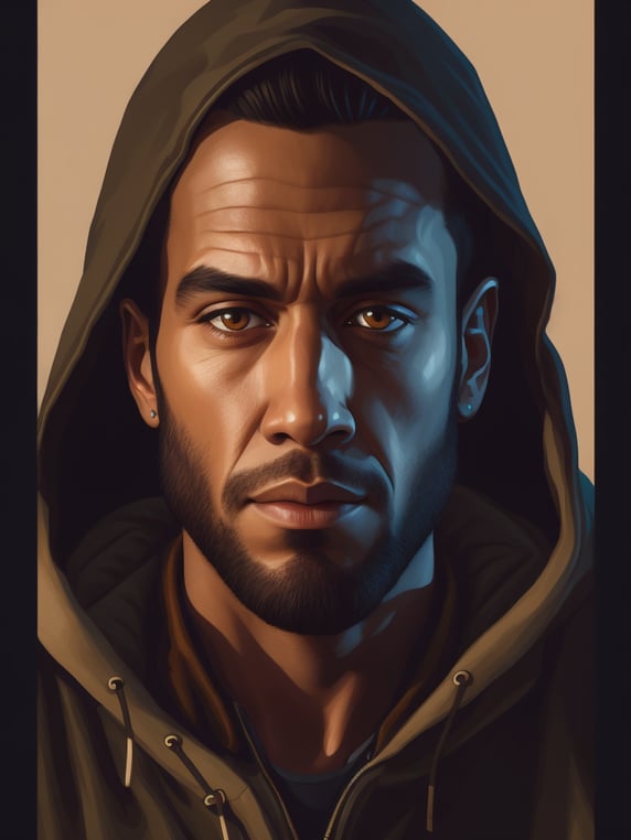 Premium Free ai Images | portrait of man from gta game vector art flat ...