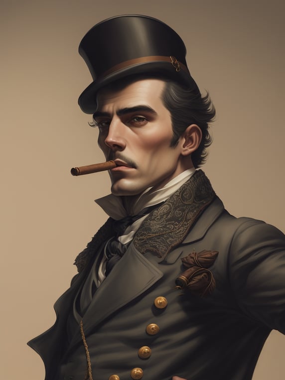 Premium Free ai Images | vintage portrait of man in top hat and ...