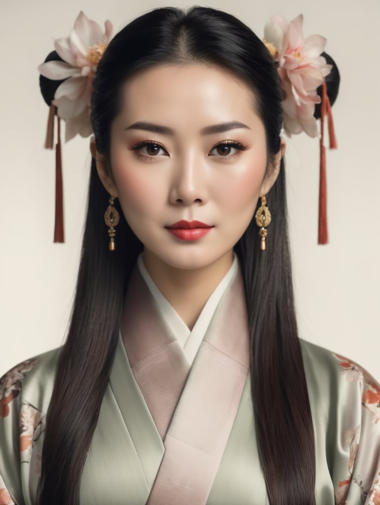 Premium Free ai Images | asian woman wearing silk kimono