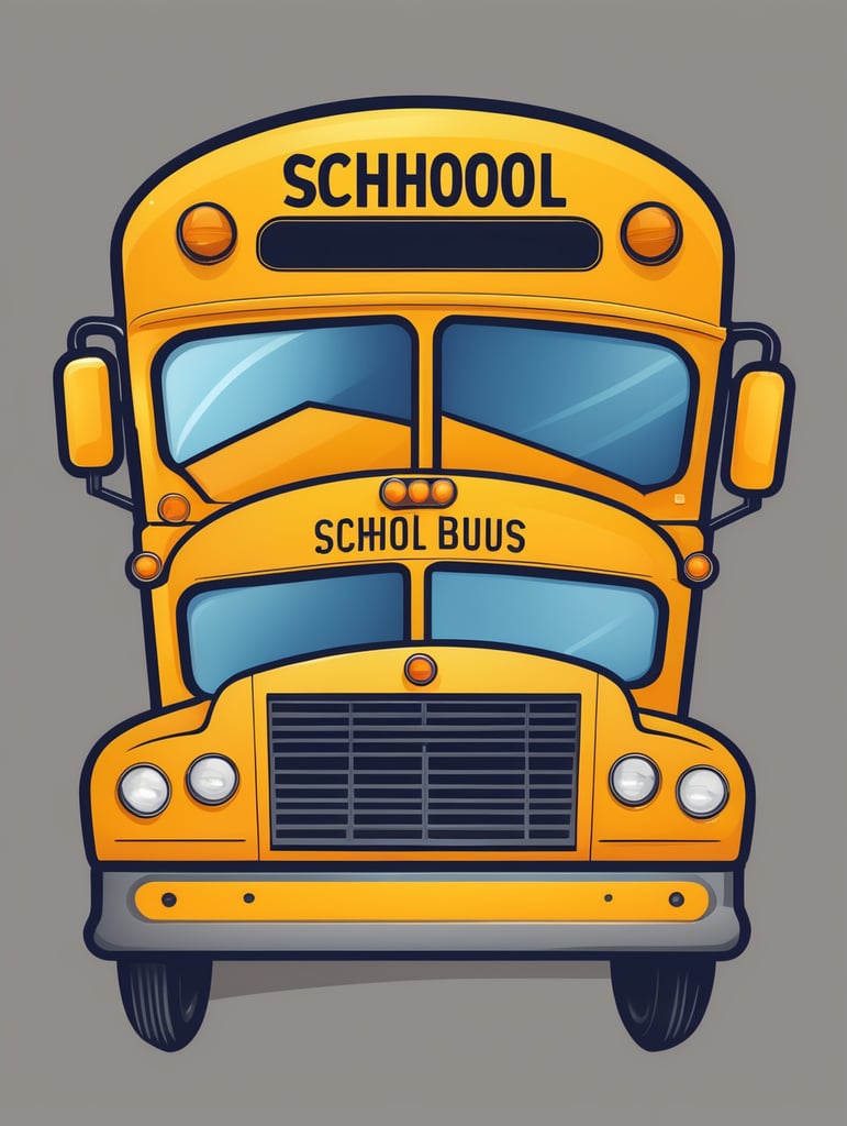 Premium Free ai Images | school bus vector mascot logo bright colors ...