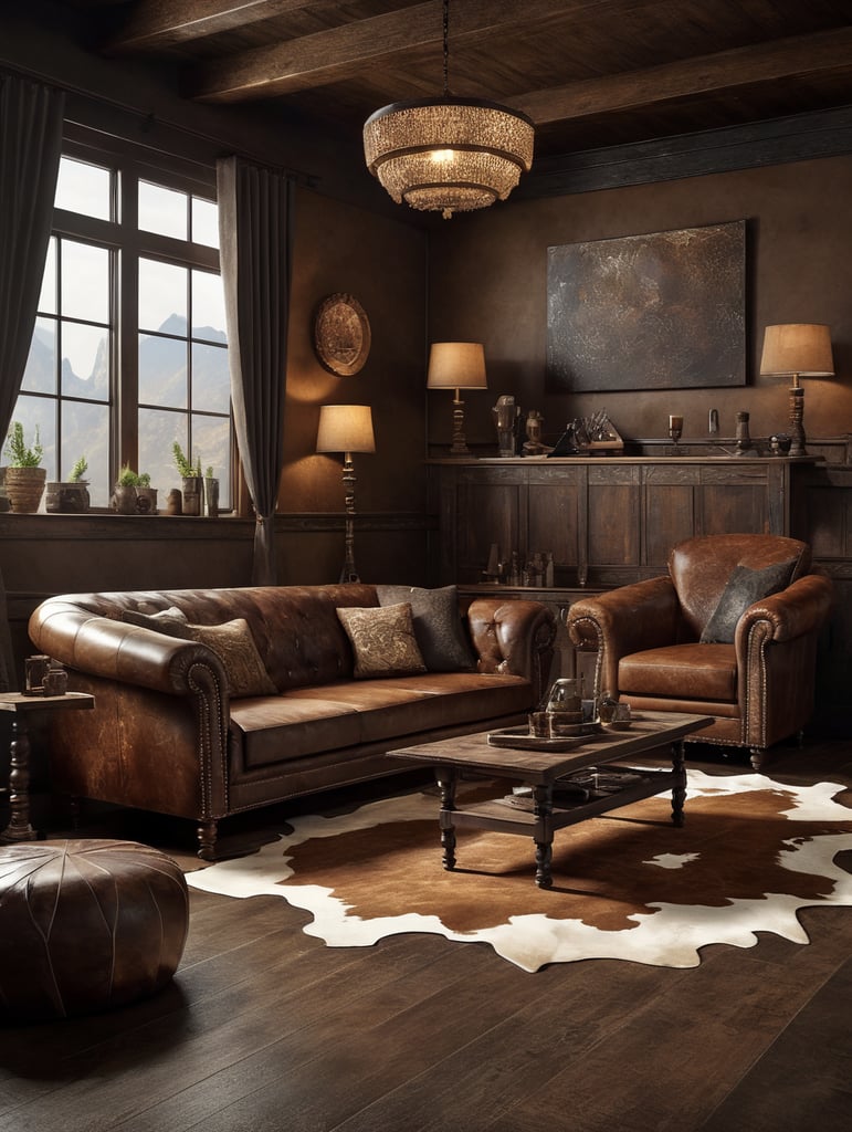 Rustic Western Leather Sofas, Western Cowhide Sofas, High End Western  Leather Sofa