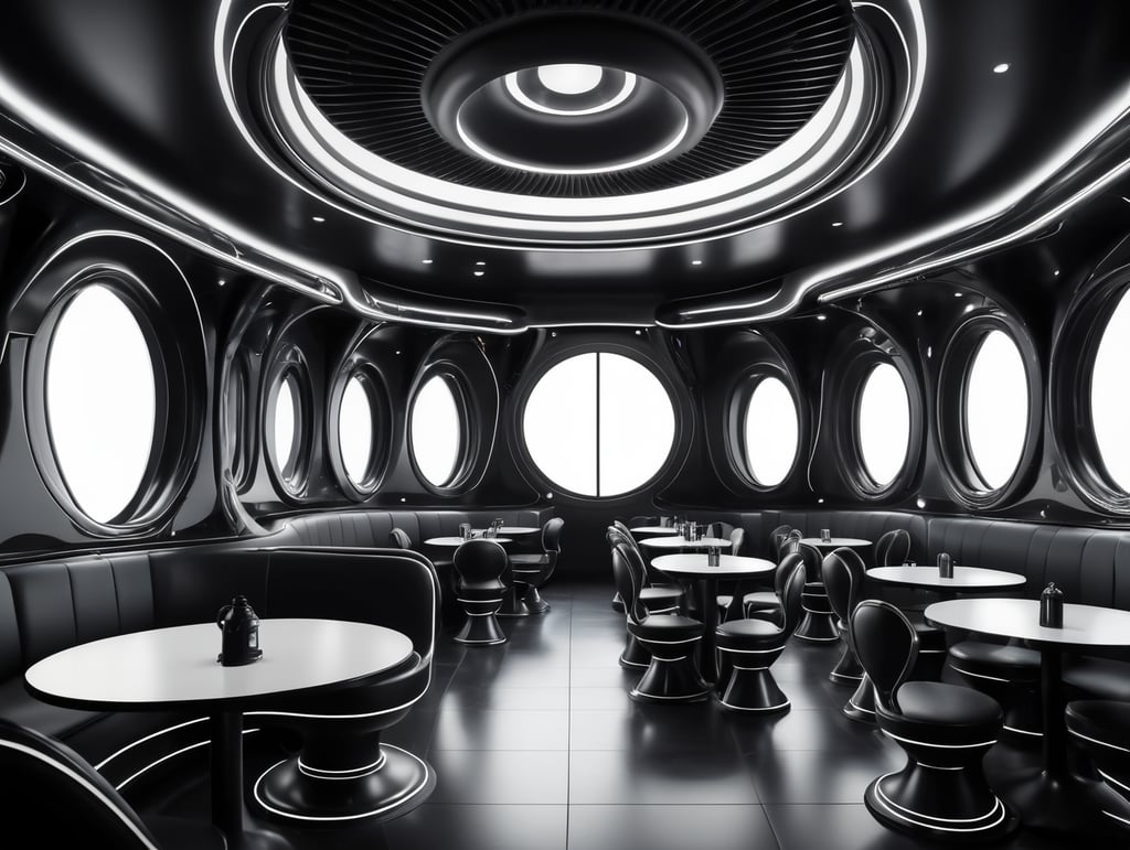 Premium Free ai Images | futuristic interior of ufo cafe alien interior ...