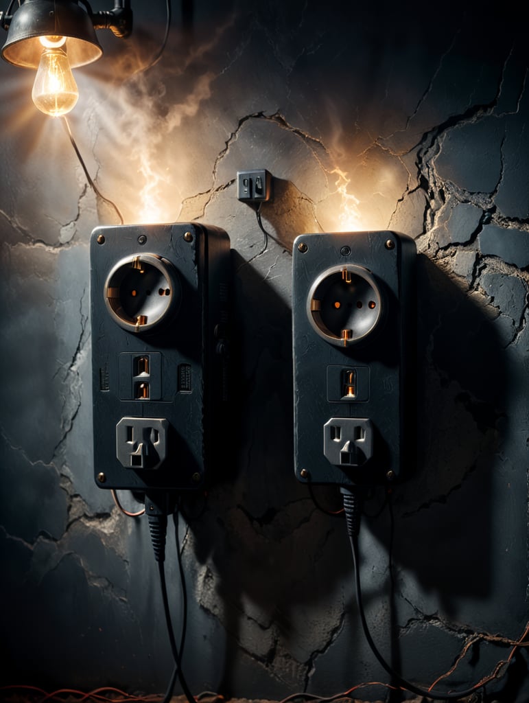Premium Free ai Images spooktacular creations couple plug and socket