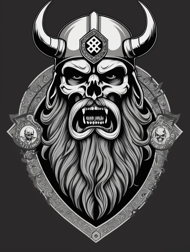 Premium Free ai Images | aggressive viking with beard skull military ...