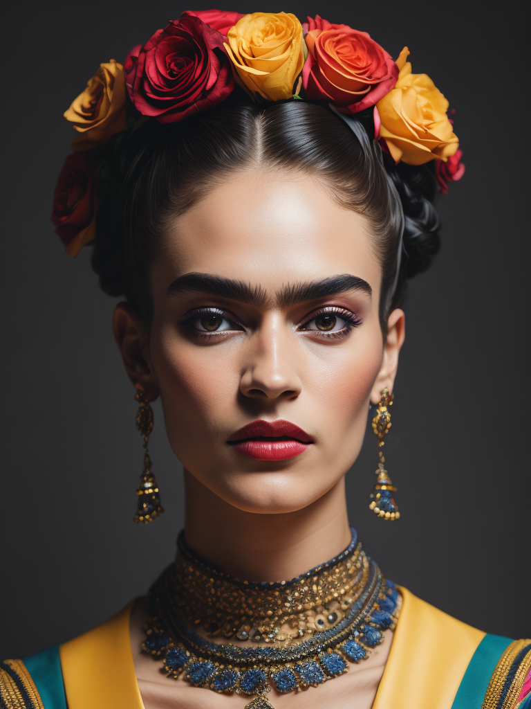 Lumenor AI Image Generation - portrait of frida kahlo bright and ...