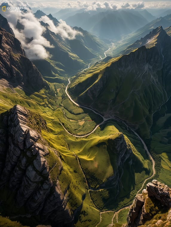 Premium Free ai Images | st person view sublime landscape view from ...