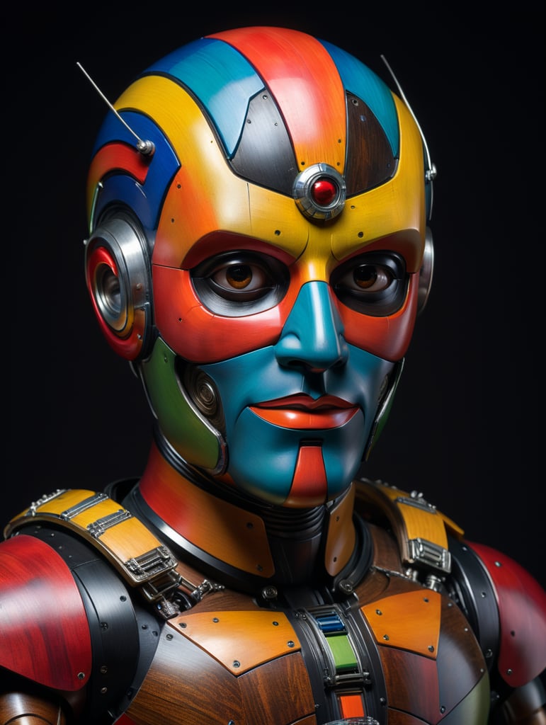 Premium Free ai Images studio photography of wood male doll with an