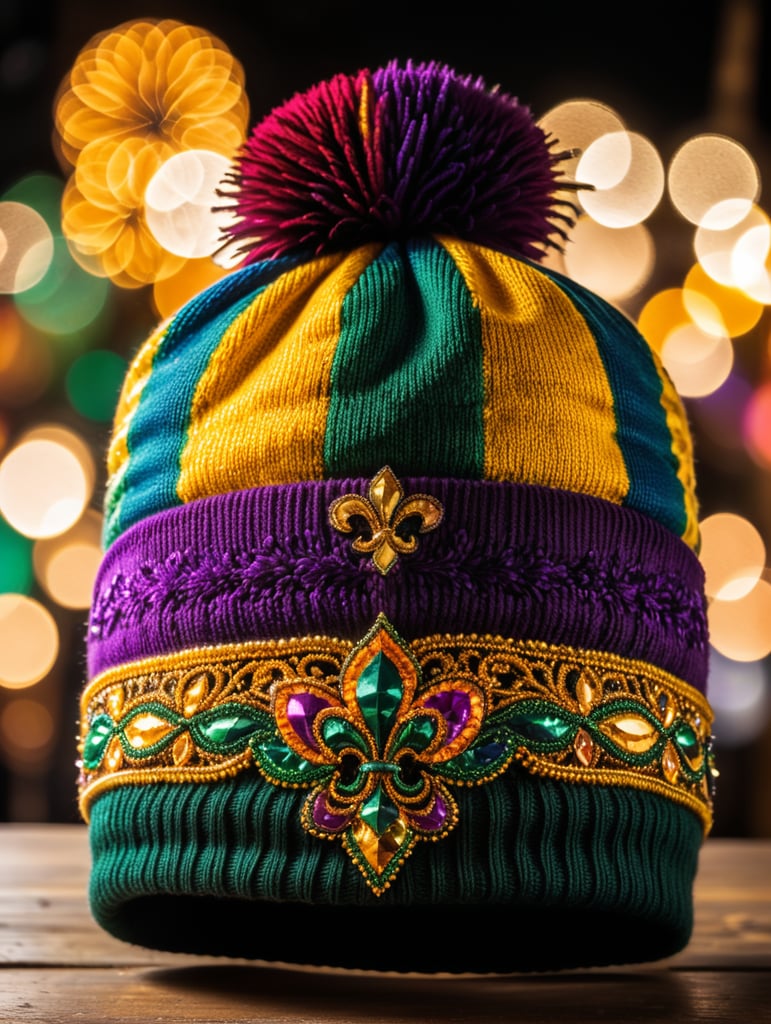 mardi gras beanie