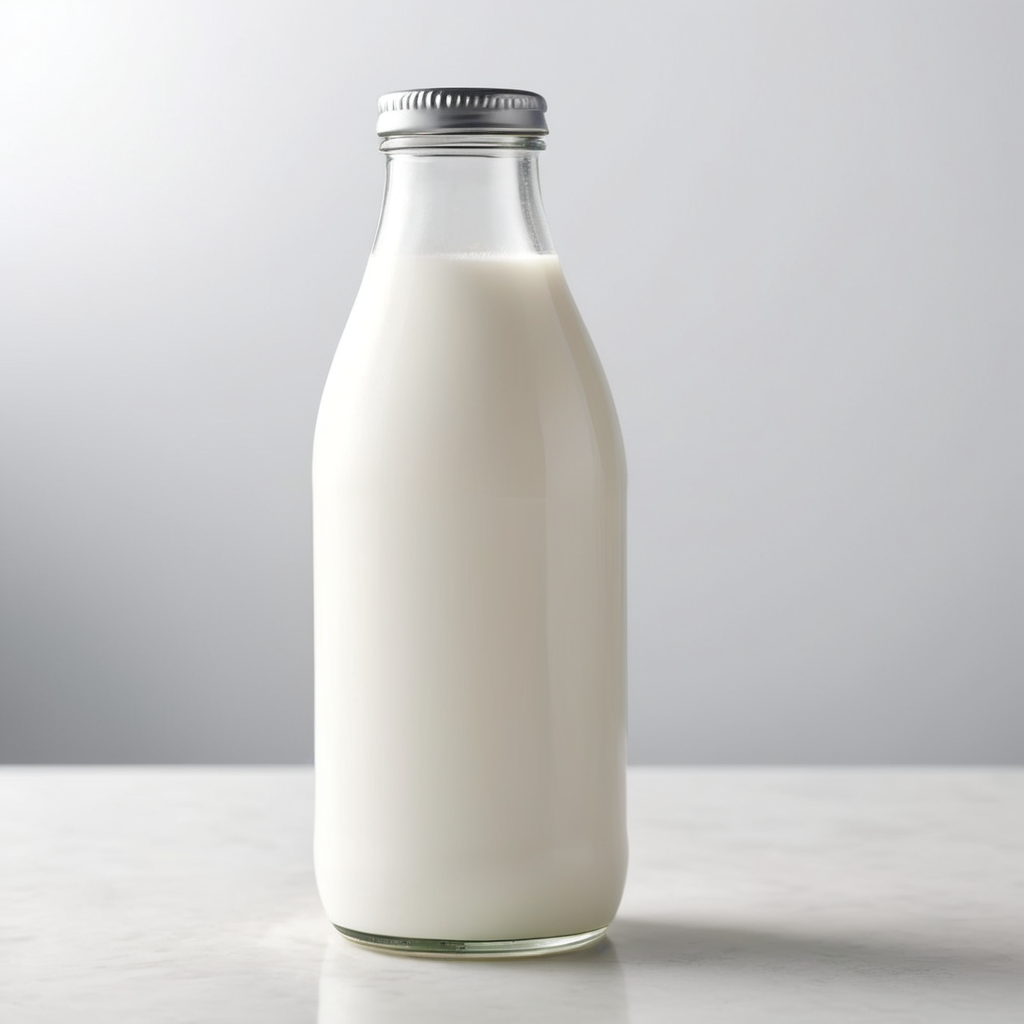 Premium Free ai Images | mockup of glass bottle of milk