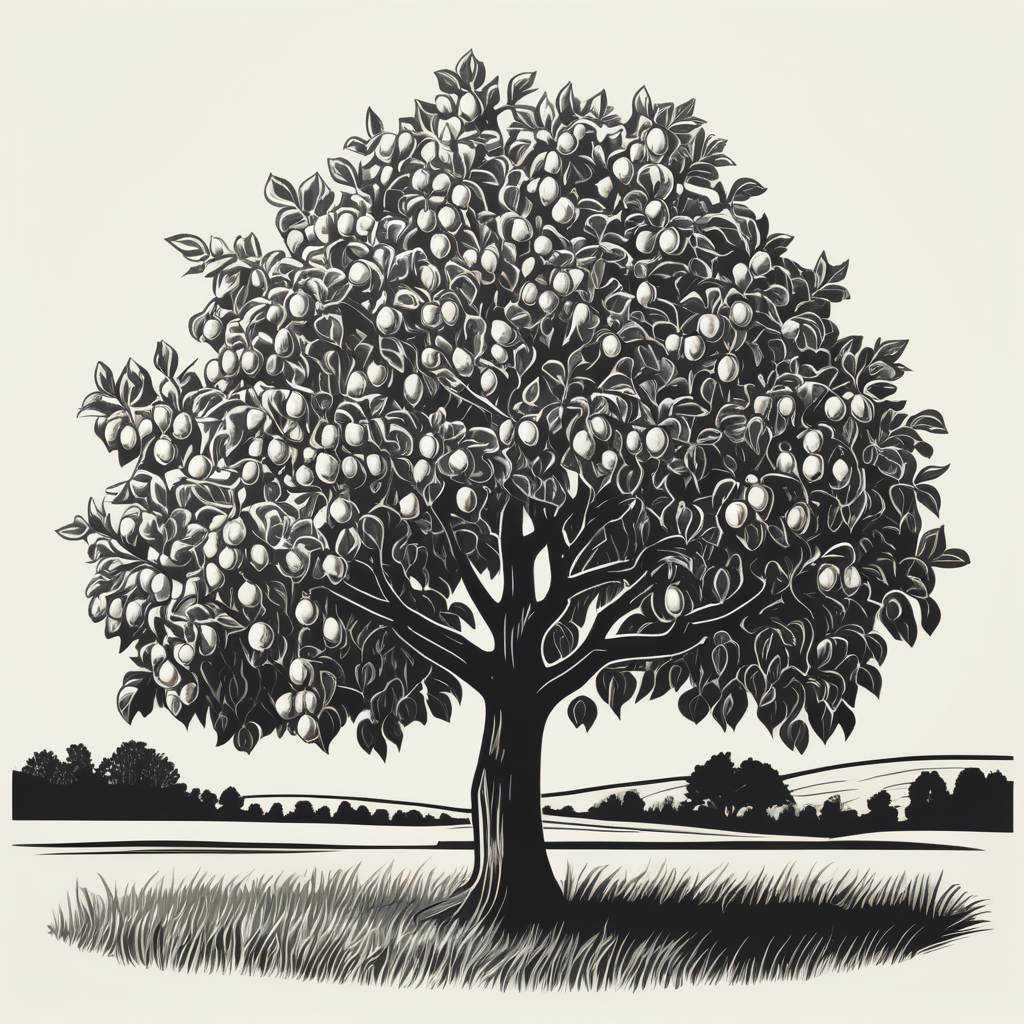 Premium Free ai Images | black and white vector illustration of pear ...