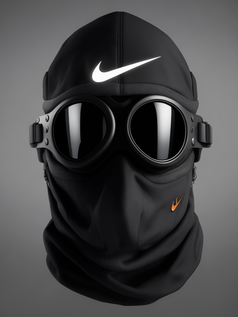 Premium Free ai Images nike goggles ski black mask gray background