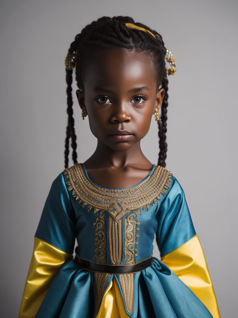 Premium Free ai Images cute sad year old girl from ghana dressed