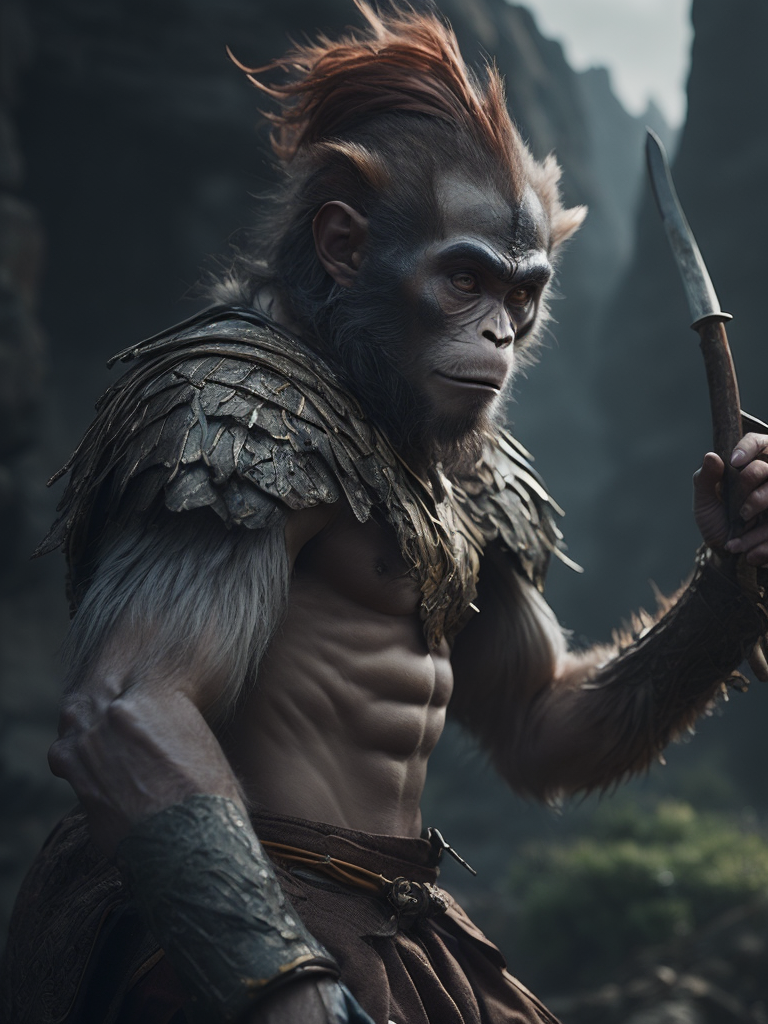 Lumenor AI Image Generation - monkey king wukong action