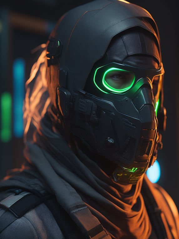 Premium Free ai Images | portrait of terrorist cs go agent with plastic ...