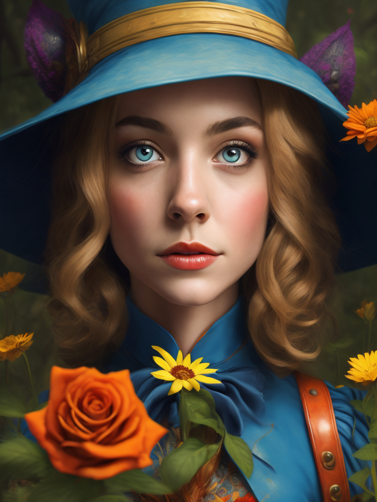 Premium Free ai Images | alice in wonderland vivid colors wide angle ...