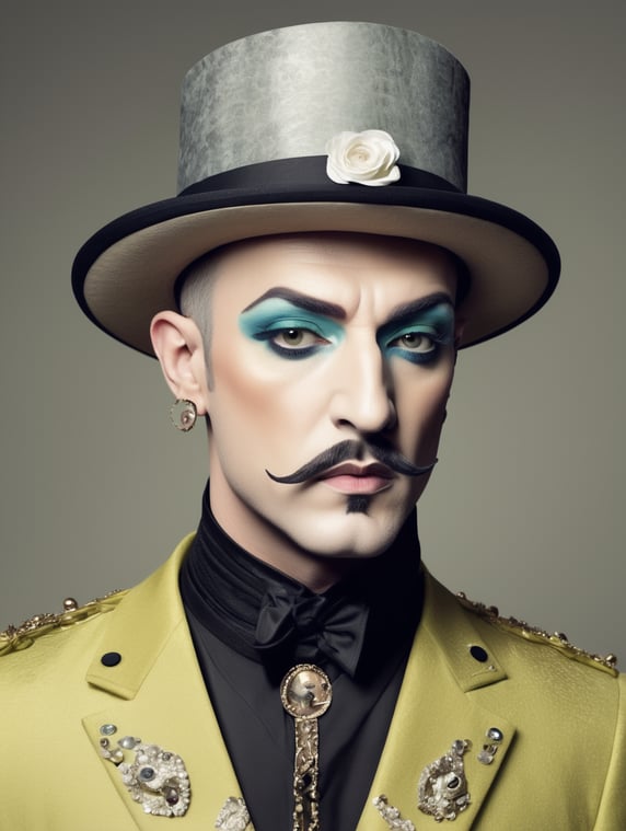 Premium Free ai Images | chameleon dressed as boy george