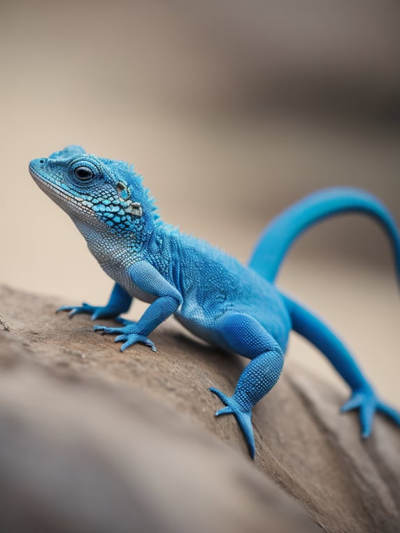 Premium Free ai Images | blue feathered lizard vibrant colors depth of ...
