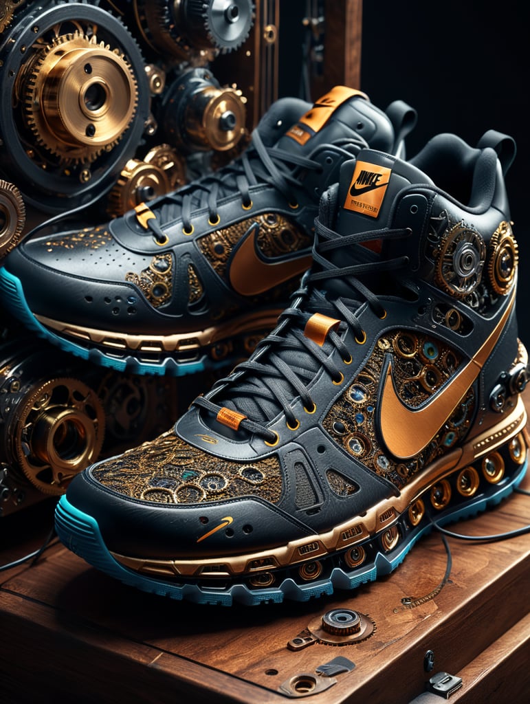 Premium Free ai Images | nike sneakers made out gears wires mechanical  electronics pcb hyper realis futurist stunning unreal engine render product  photography hyper realistic surrealism