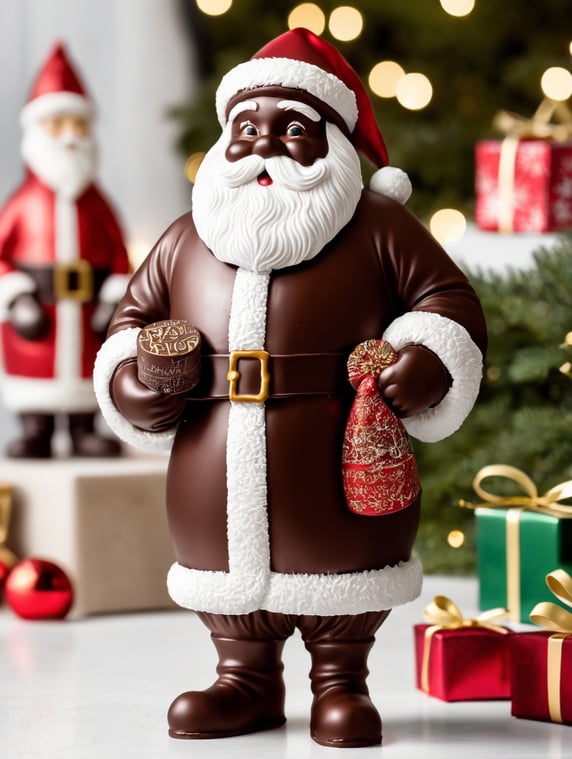 Premium Free ai Images | chocolate santa figure made from milk chocolate