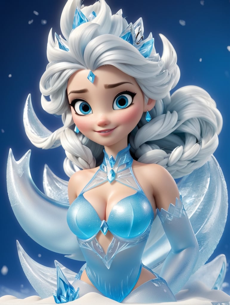 Premium Free ai Images | disney frozen elsa blue crystal bikini soft ...