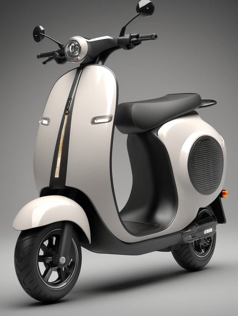 Premium Free ai Images | scooter electric render on black background