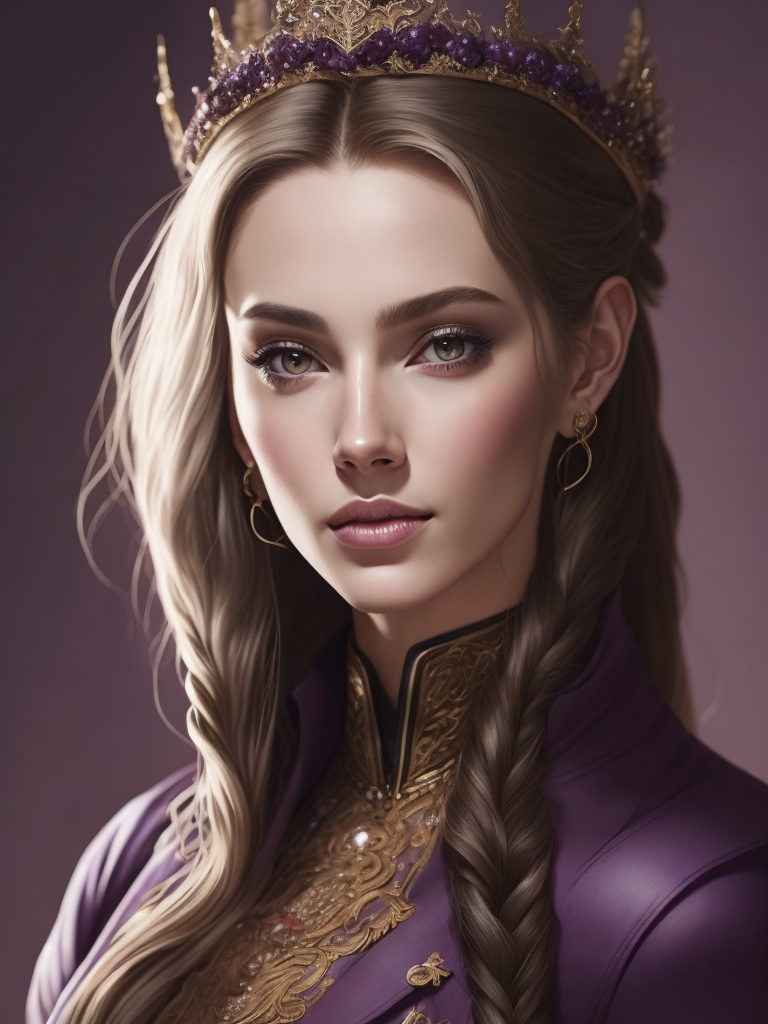 Lumenor AI Image Generation - portrait of young queen with long wine ...