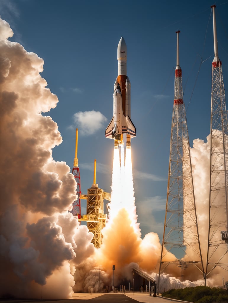 Premium Free ai Images | epic rocket launch