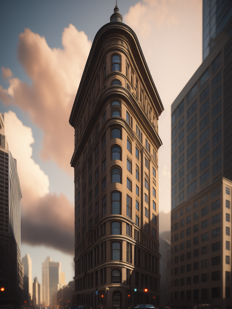 Lumenor AI Image Generation - flatiron building vibrant colors warm ...