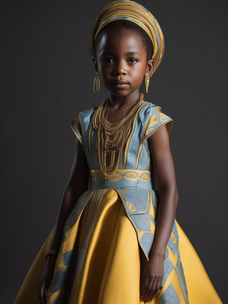 Premium Free ai Images cute sad year old girl from ghana dressed