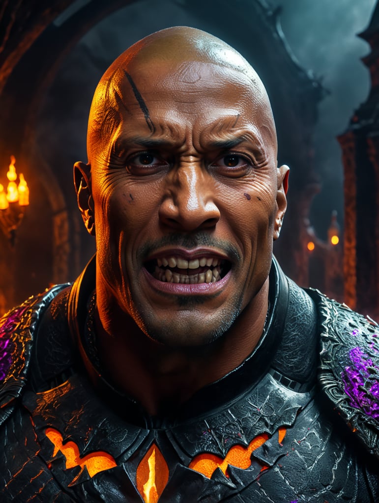 Premium Free ai Images dwayne johnson wearing spooky halloween