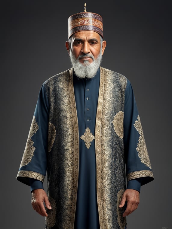Premium Free ai Images | year old muslim man wearing islamic prayer cap ...