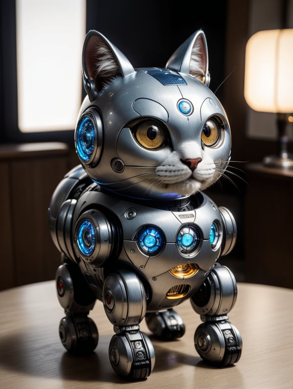 Silver robot cat cheap