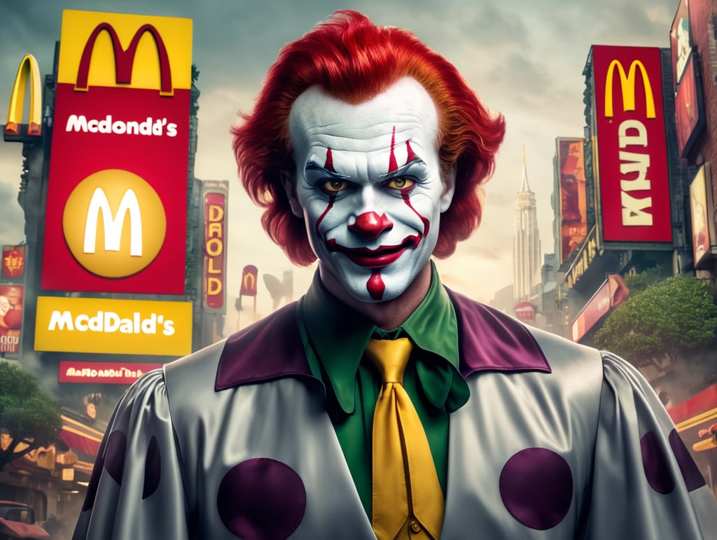 Premium Free ai Images | ronald mcdonald joker image with mcdonalds ...