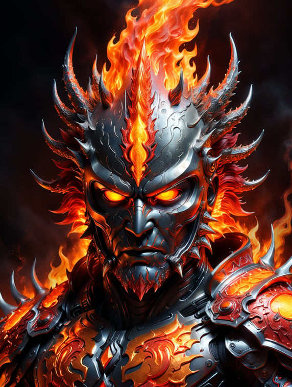 Premium Free ai Images | full body art illustration of fiery molten ...