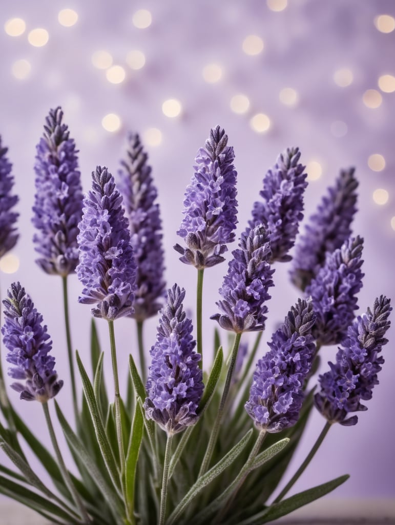 lavender flowers made of paper on a lavender background