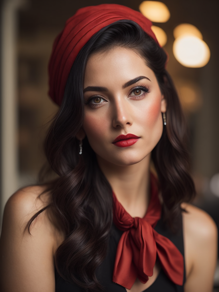 Premium Free ai Images rockabilly girl with style black hair