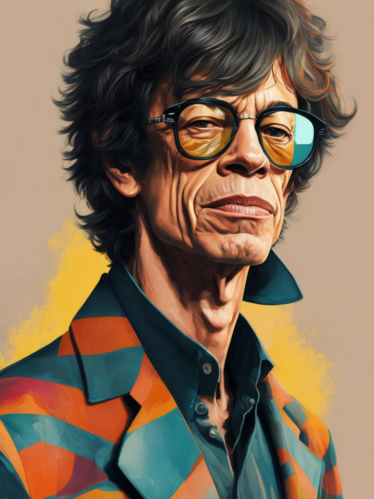 Lumenor AI Image Generation - mick jagger wearing brightly patterned ...