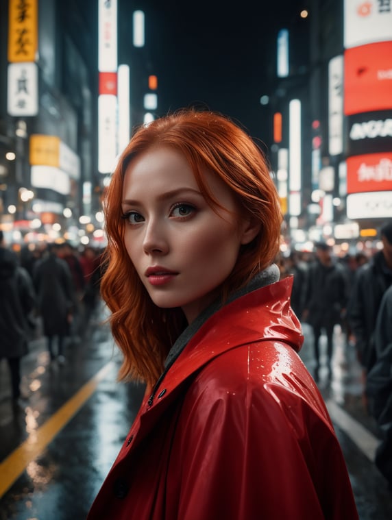 Premium Free ai Images | photo portrait of redhead woman in red