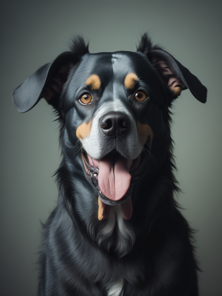 A portrait of Jim Carrey as dog, photorealistic, movie scene, super detailed, hyperrealistic, neutral background