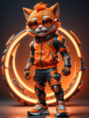 Premium Free ai Images | orange cute style mascot wearing stylish ...