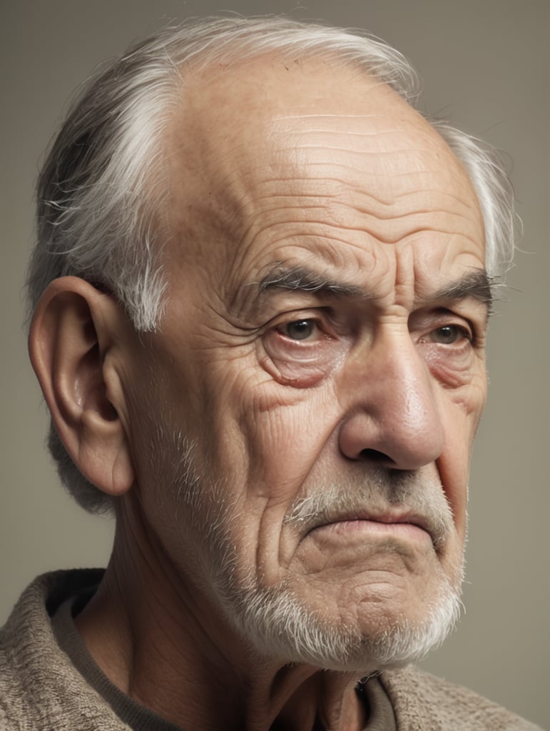 Premium Free ai Images face of an old man with drooping mouth on left